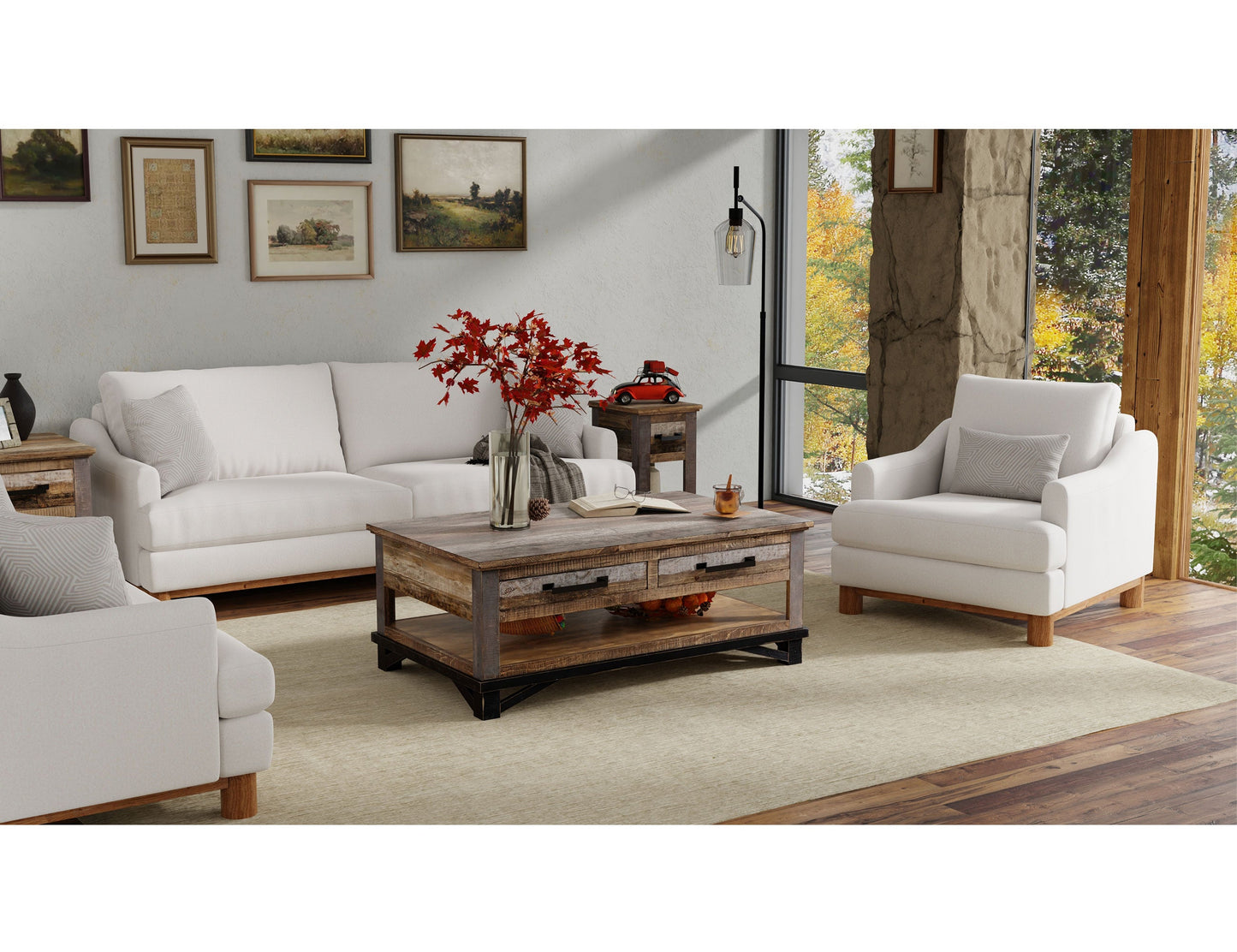 Wooden Frame & Base, Sofa - Towny Brown