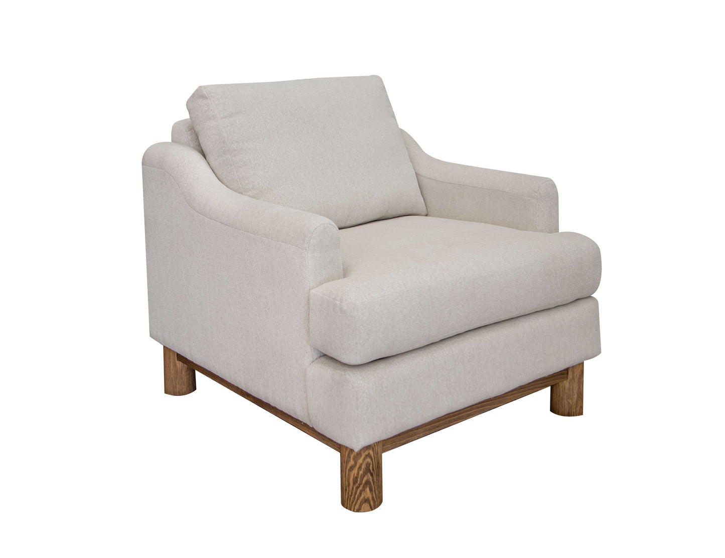 Wooden Frame & Base, Armchair - Towny Brown