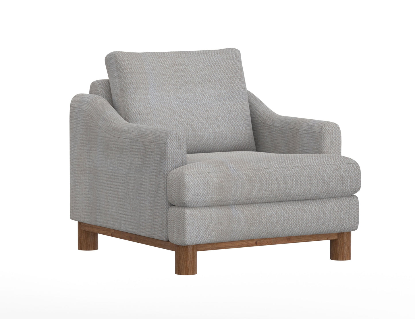 Wooden Frame & Base, Armchair - Agreeable Gray