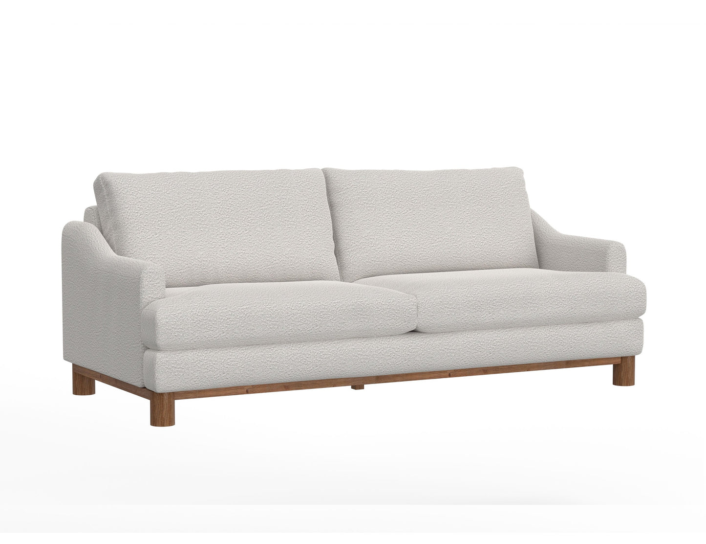 Wooden Frame & Base, Sofa - Light Cream