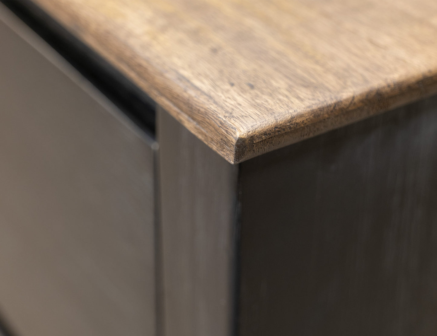 2 Drawer Nightstand - Satin Black And Brown