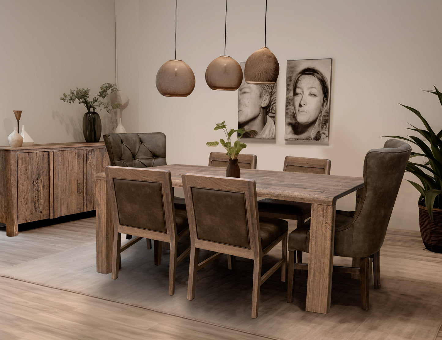 Wooden Table - Almond Brown