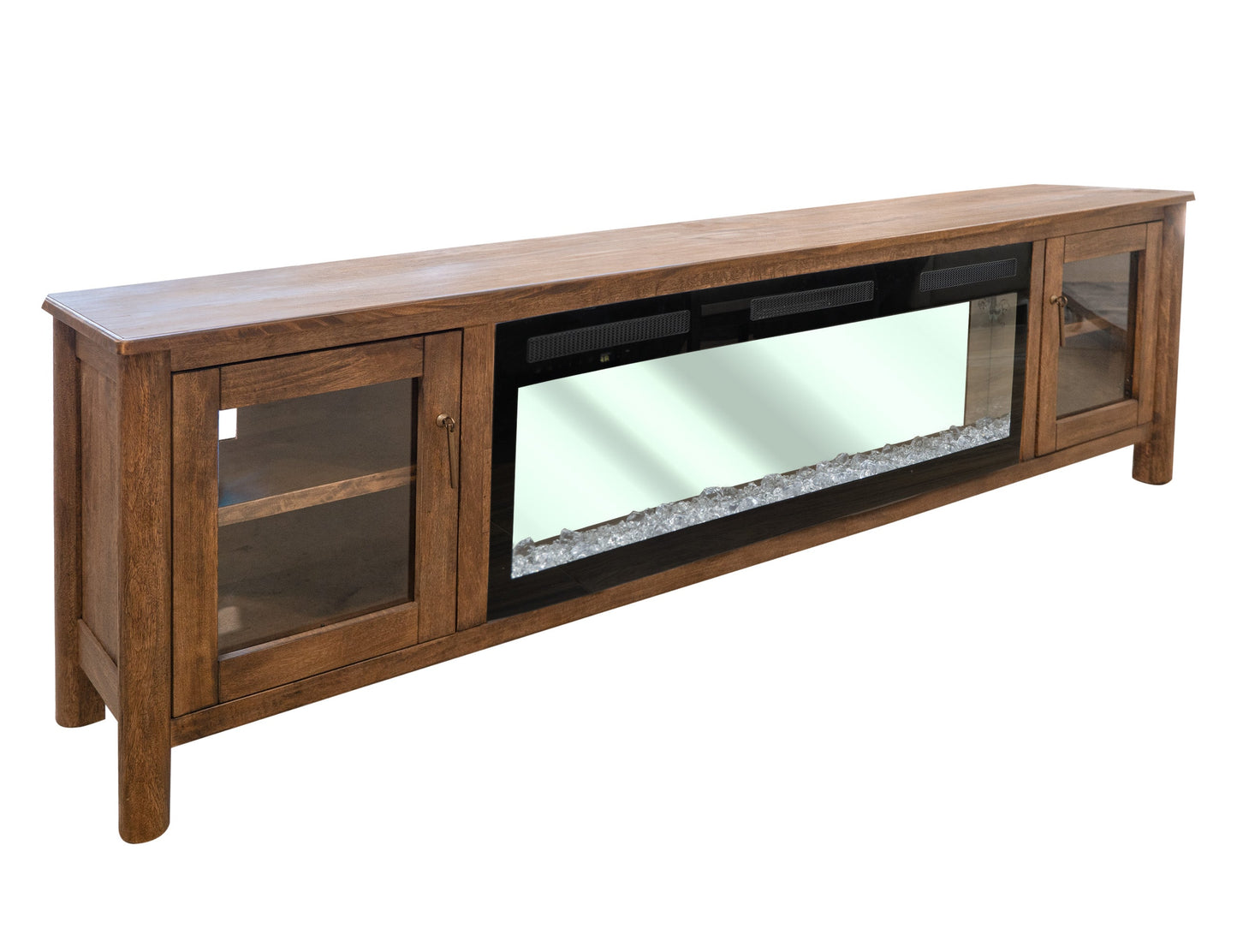 2 Door Fireplace TV Stand - Towny Brown