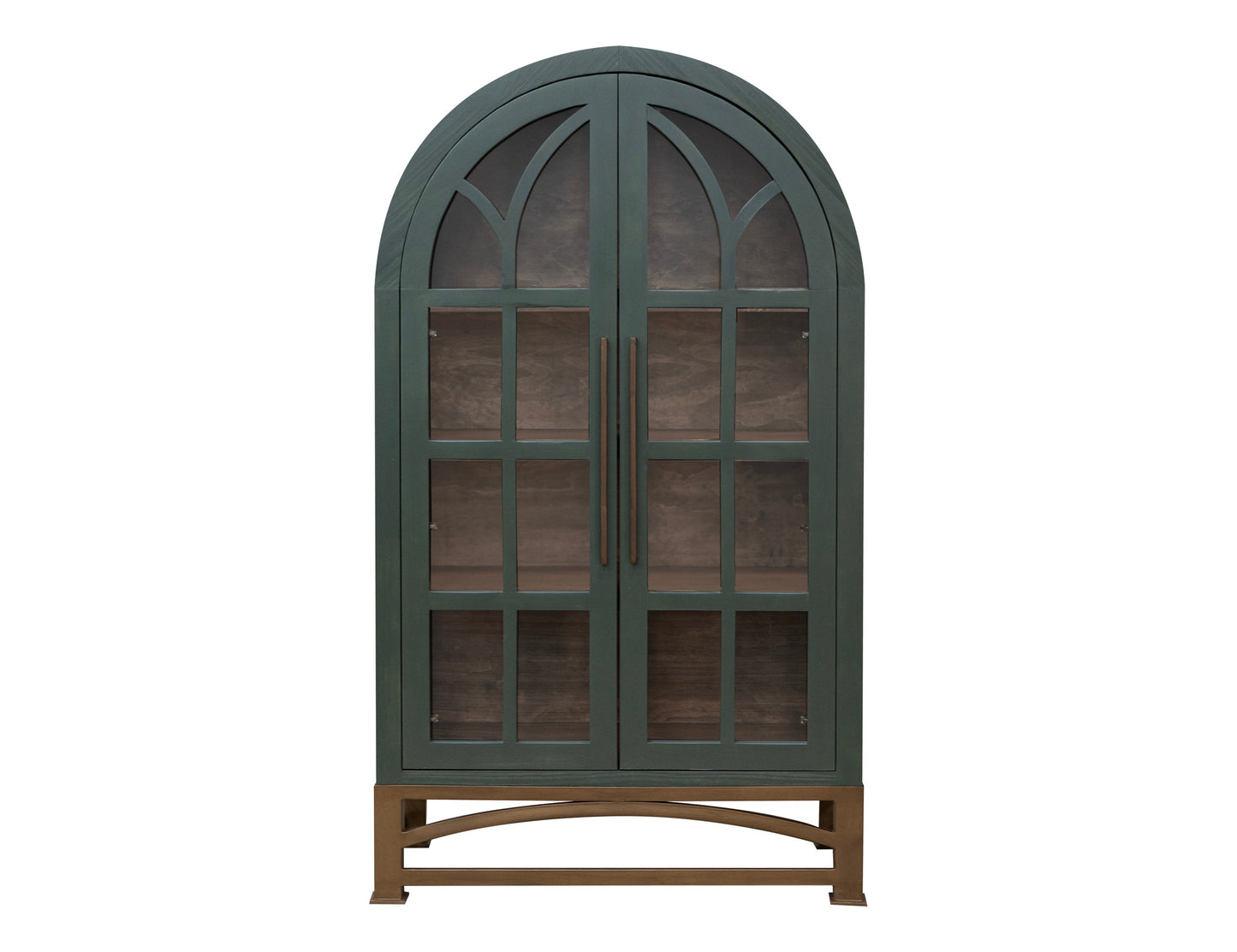 2 Glass Door Cabinet - Forest Green