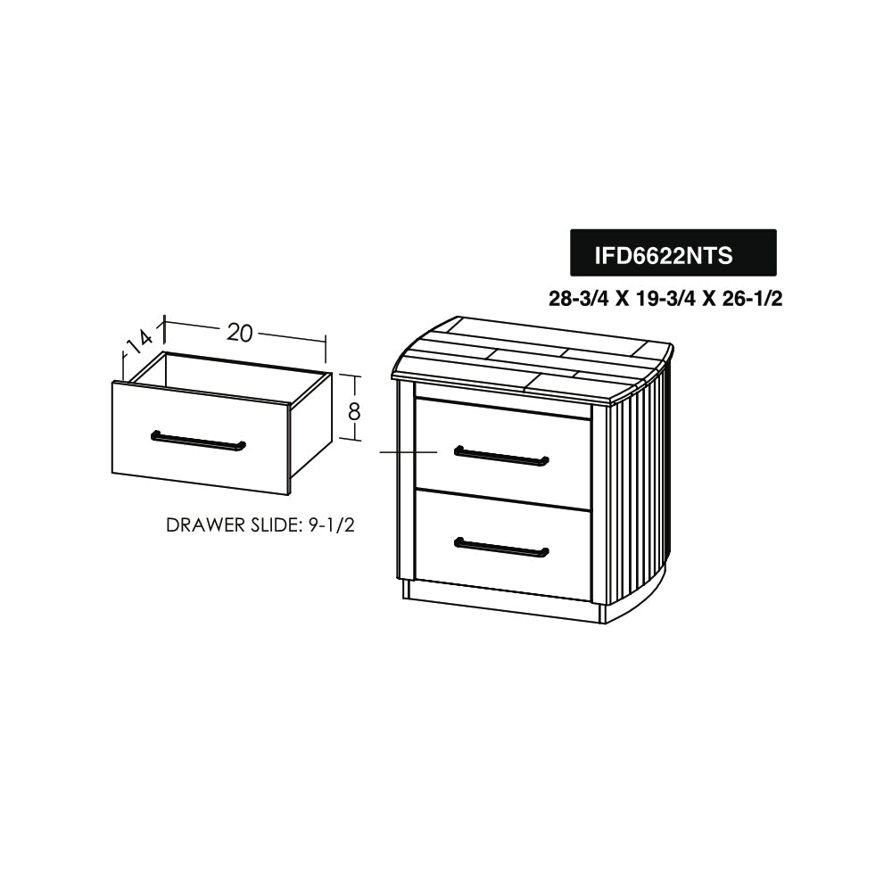 2 Drawer Nightstand - Mezquite Brown