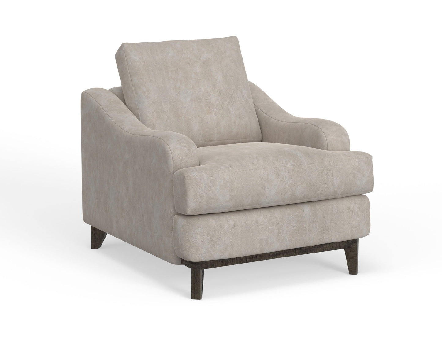 Wooden Frame & Base, Armchair - Ivory