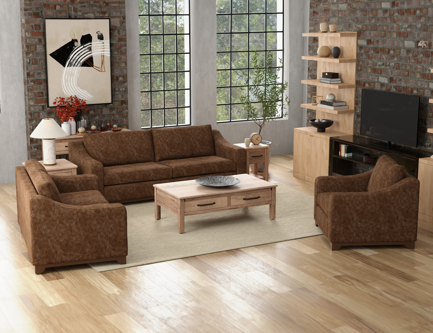 Wooden Frame & Base, Armchair - Chocolate Brown