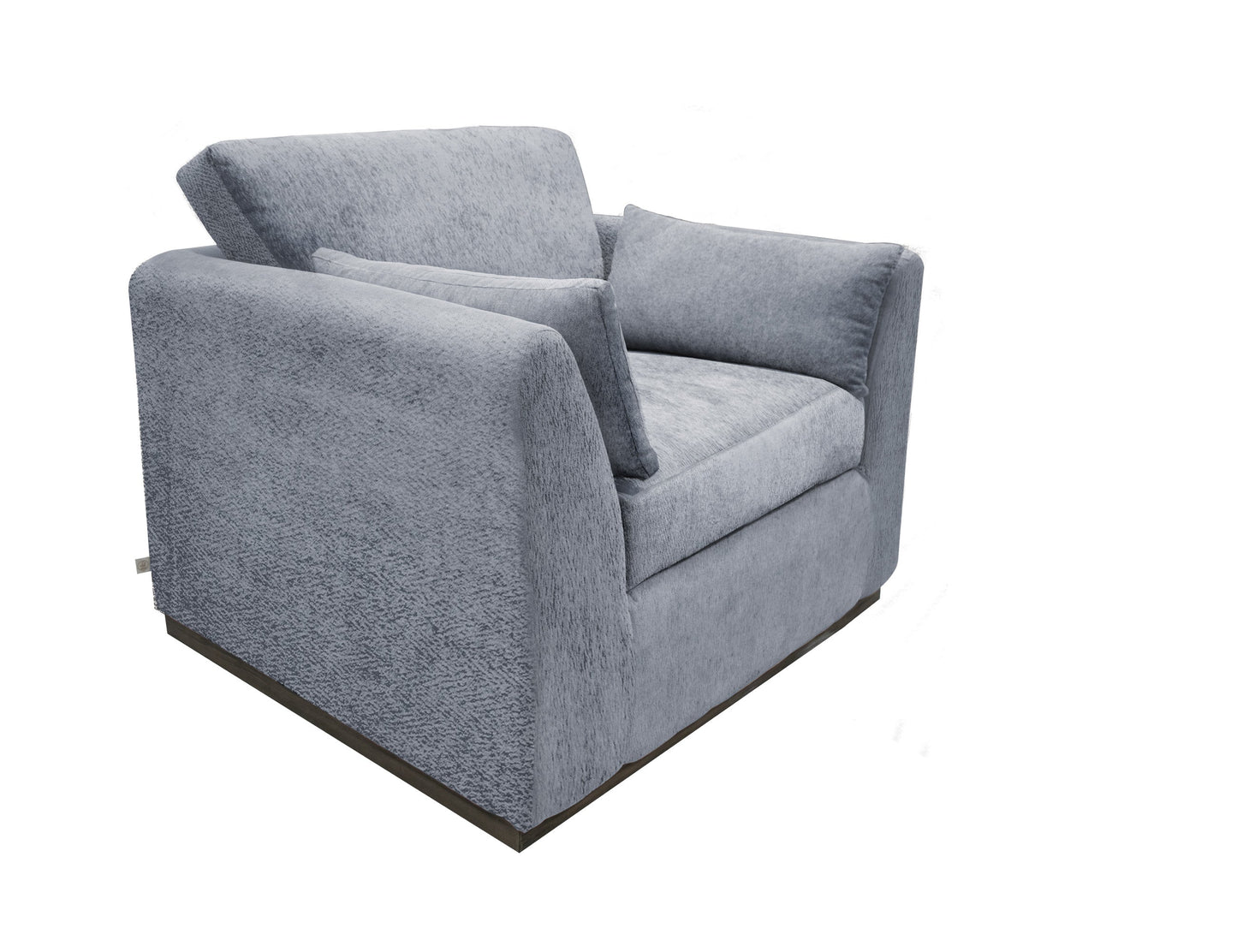 Wooden Frame & Base, Armchair - Light Blue