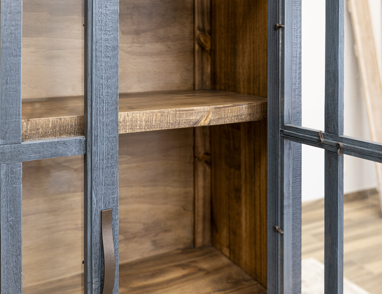 1 Drawer, 2 Glass Doors Cabinet - Deep Blue