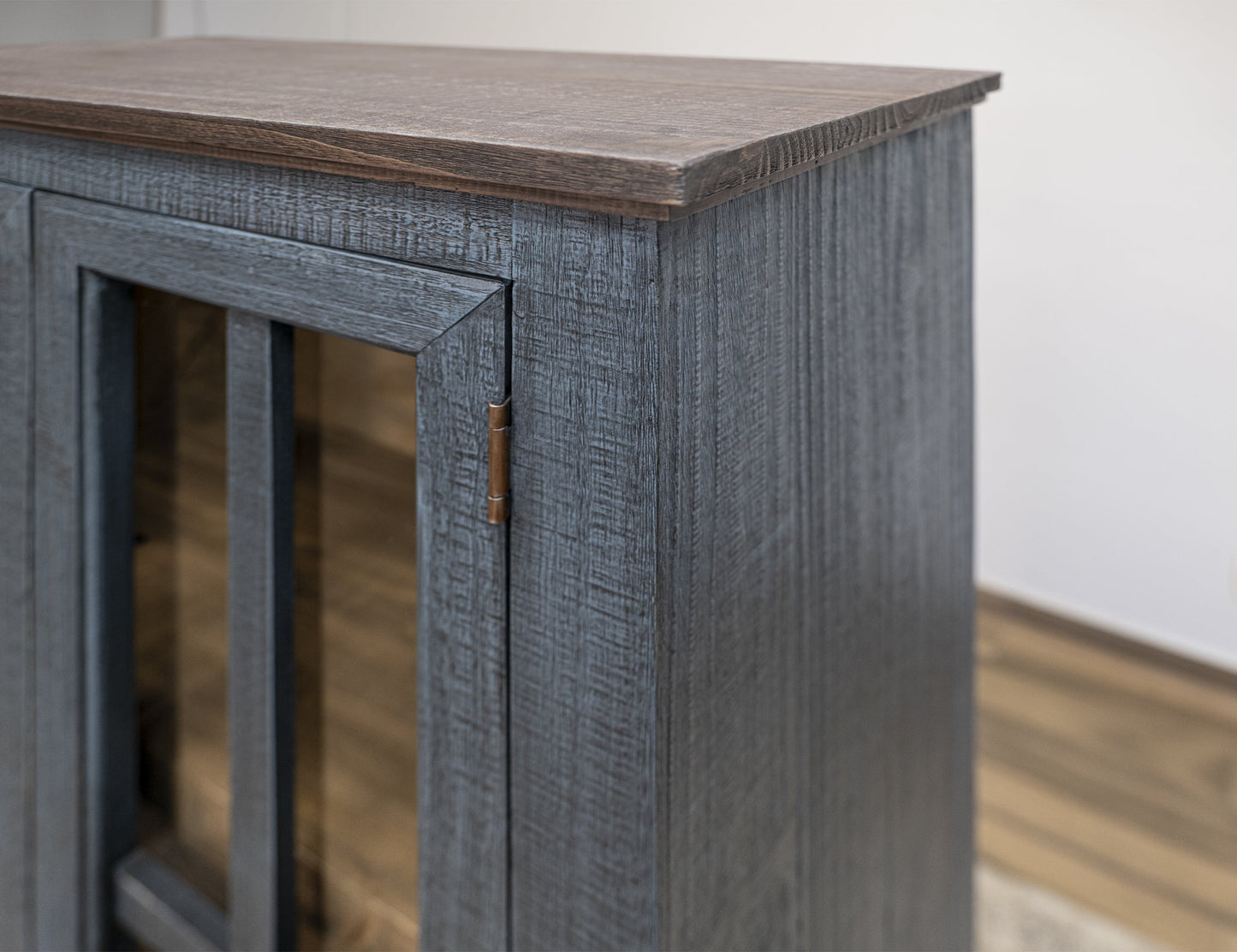 1 Drawer, 2 Glass Doors Cabinet - Deep Blue
