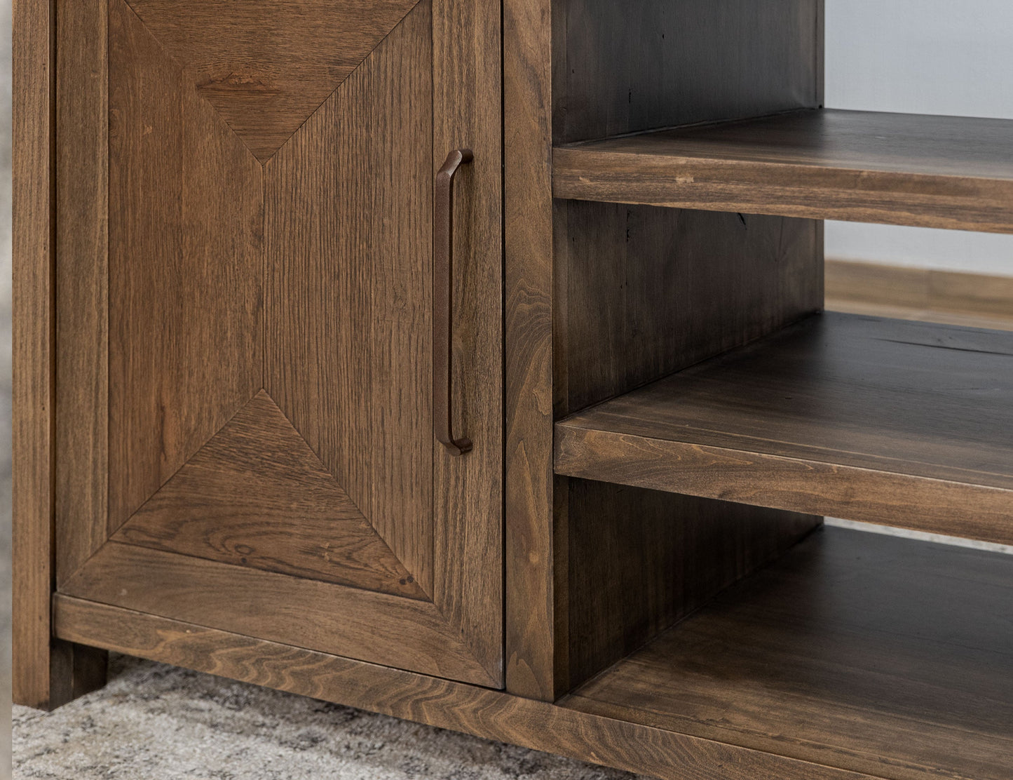 2 Doors TV Stand - Walnut Brown