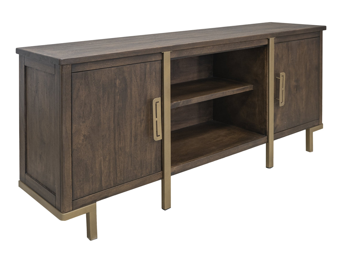 2 Door TV Stand - Mahogany Brown