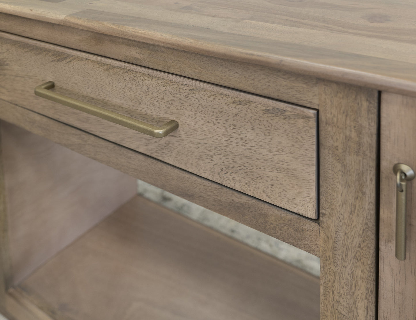 1 Drawer, 2 Doors Fireplace TV Stand 70" - Mezquite Brown