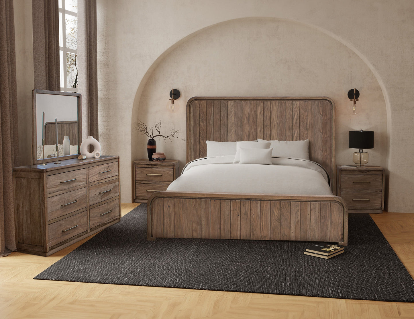 2 Drawer Nightstand - Mezquite Brown