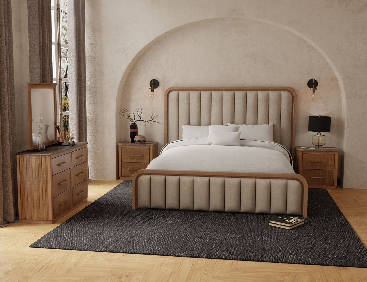 6/6 Upholstered Platform - Mezquite Brown