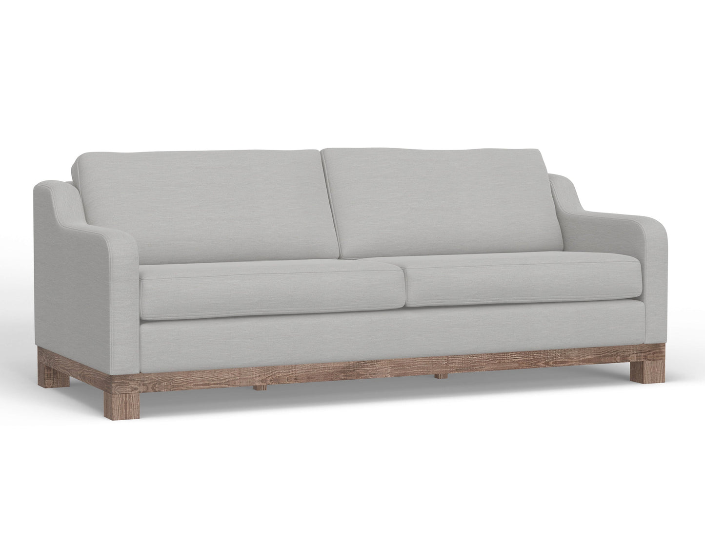 Wooden Frame & Base, Two-Cushion Sofa - Ecru Beige