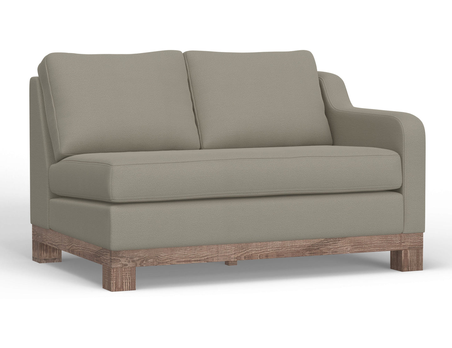 Wooden Frame & Base, Sectional Right-Arm Loveseat - Almond Gray