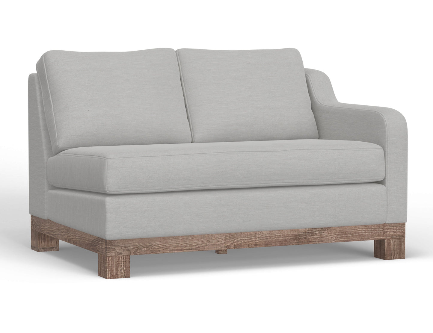 Wooden Frame & Base, Sectional Right-Arm Loveseat - Ecru Beige