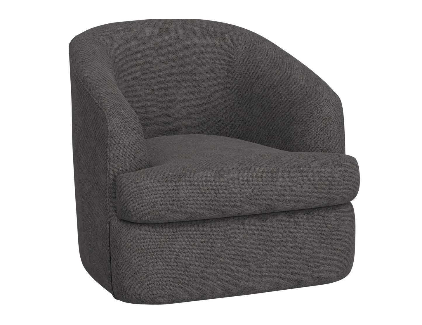 Wooden Frame & Metal Base, 360 Degree Swivel Accent Chair - Iron Gray