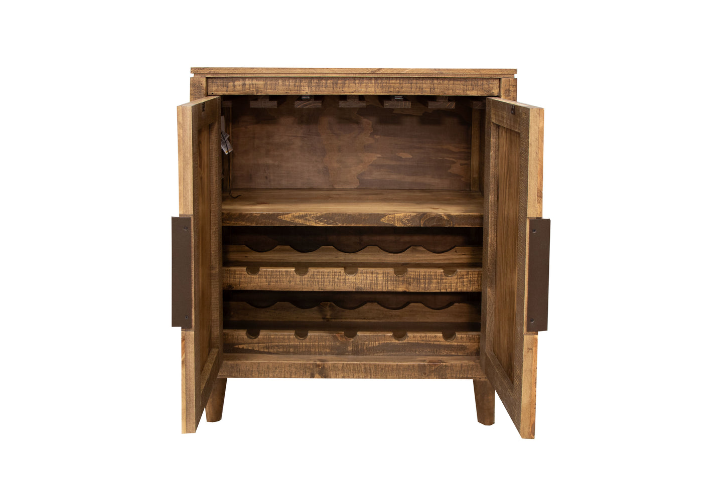 2 Doors Wine Holder - Walnut Brown