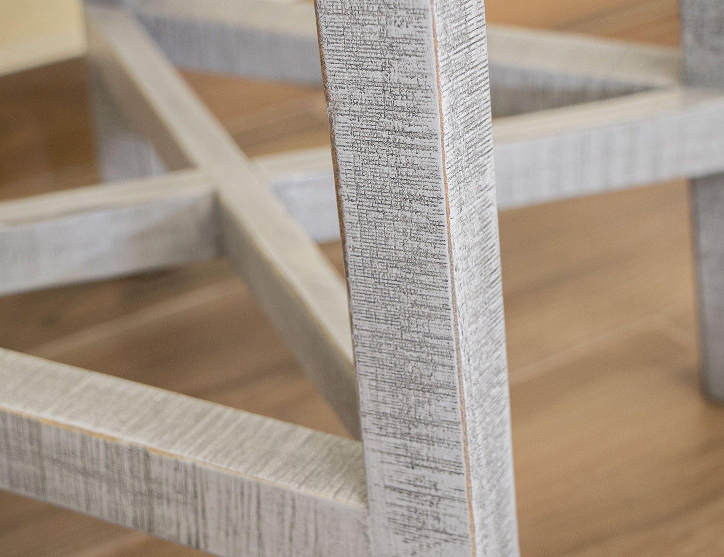 24" Wooden Stool - Light Gray & Brown