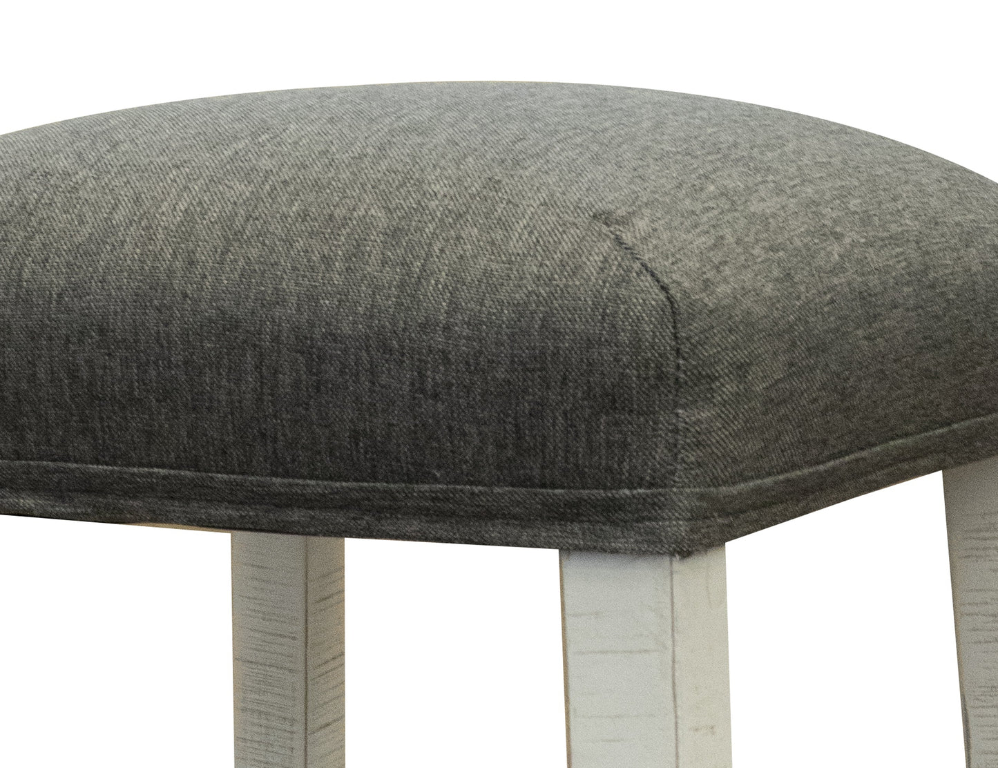 Upholstered Seat 24" Stool - Antiqued Ivory & Weathered Gray