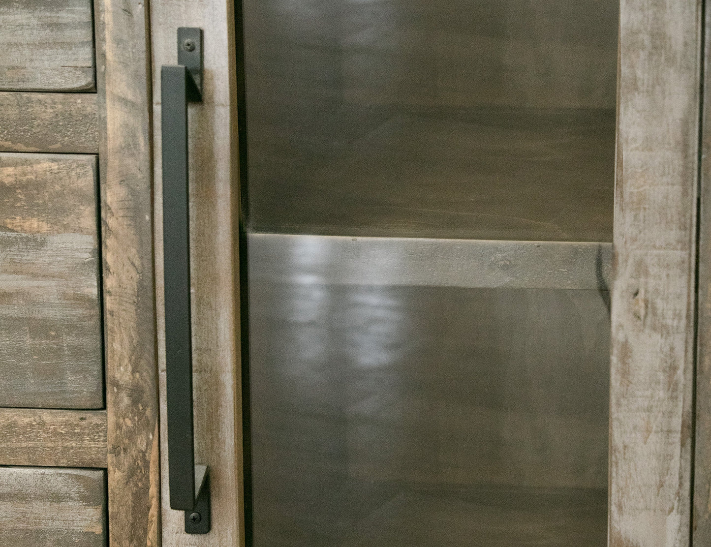 6 Drawer, 6 Doors Buffet & Hutch - Two Tone Gray & Brown