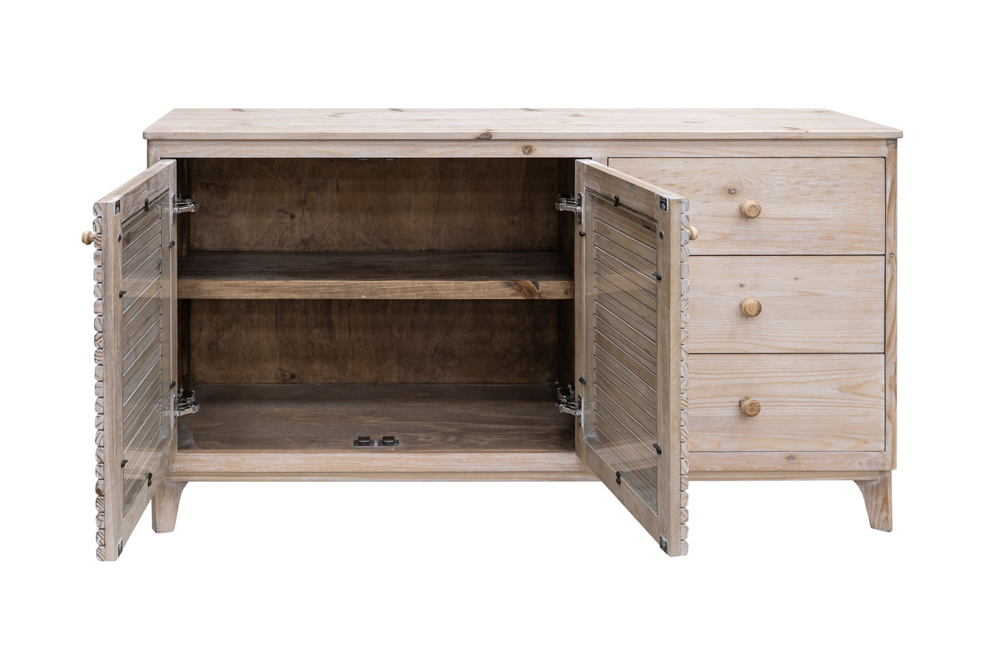 3 Drawer 2 Door Console - Hazelnut