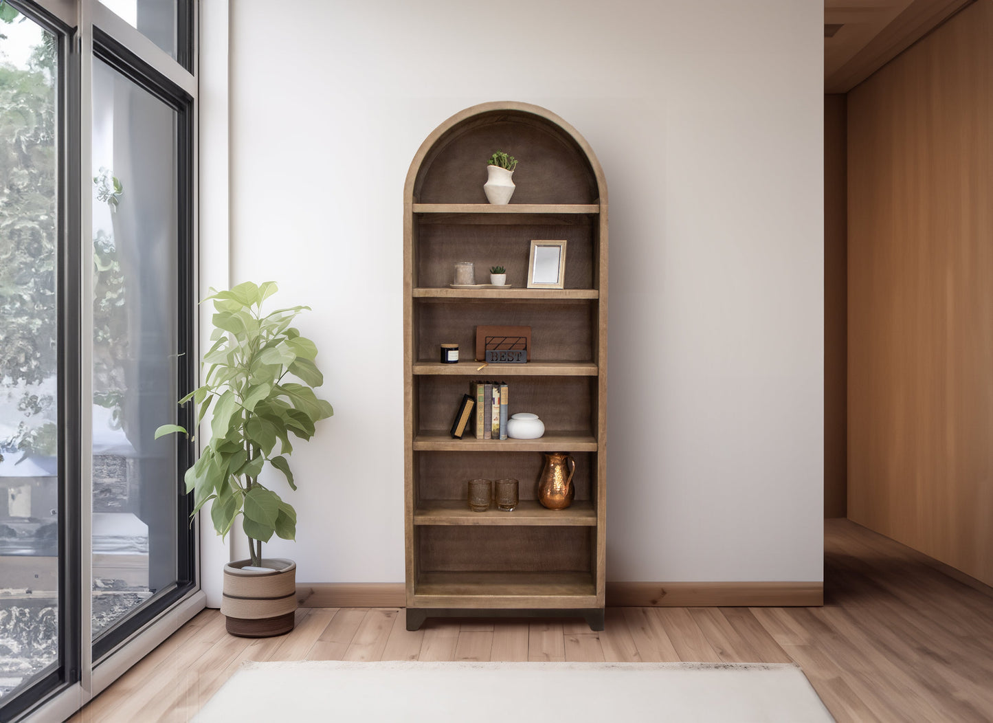 6 Shelves Bookcase - Brown cappuccino