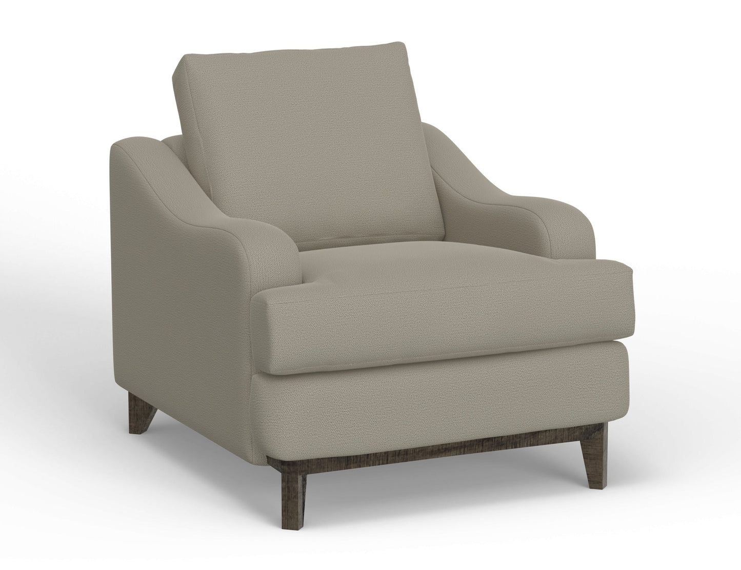Wooden Frame & Base, Armchair - Almond Gray