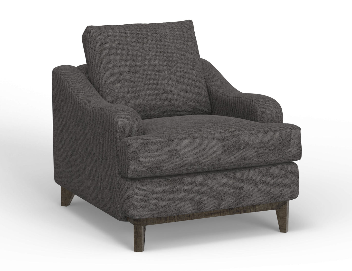 Wooden Frame & Base, Armchair - Iron Gray