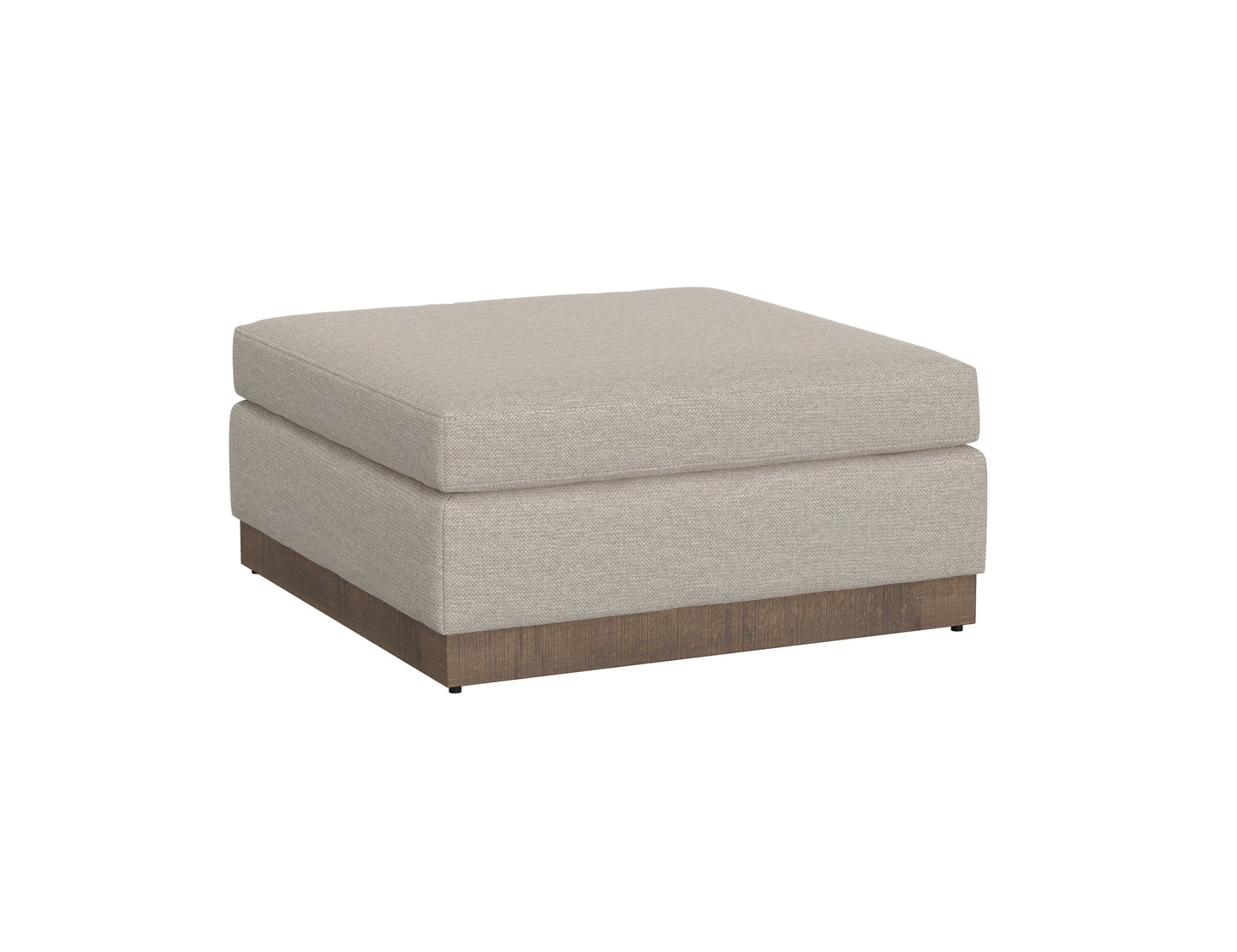 Wooden Frame & Base, Upholstered Square Ottoman - Agreeable Gray