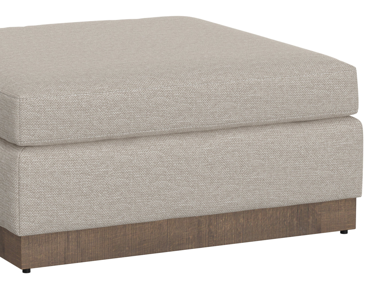 Wooden Frame & Base, Upholstered Square Ottoman - Agreeable Gray