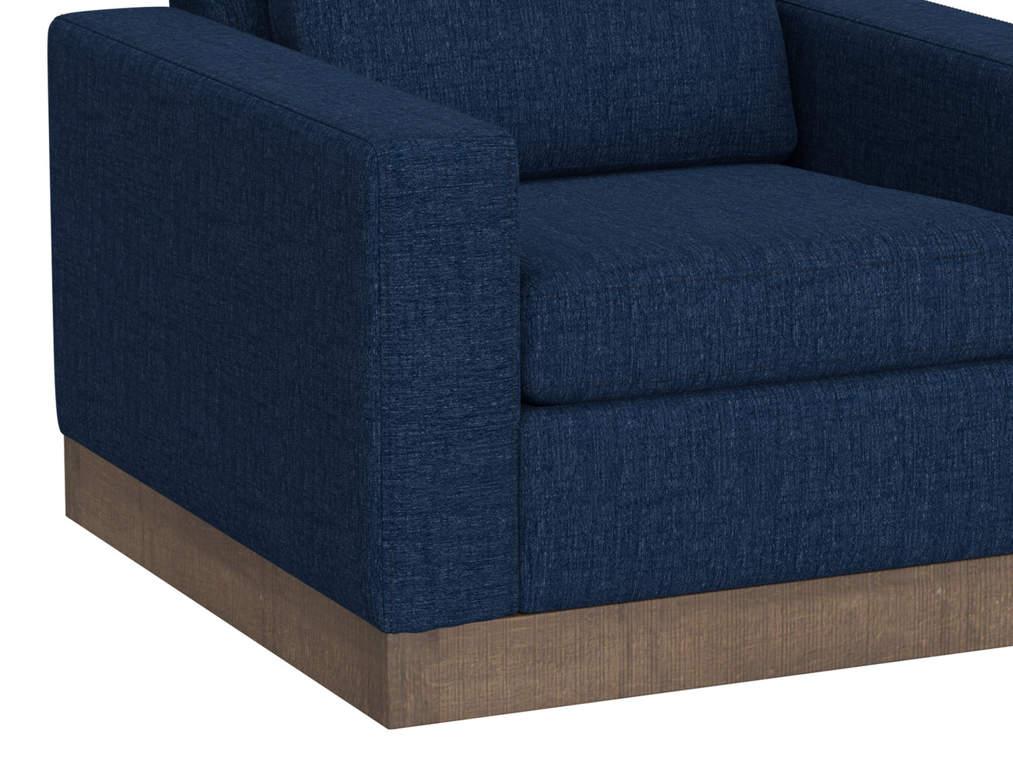 Wooden Frame & Base, Armchair - Midnight blue
