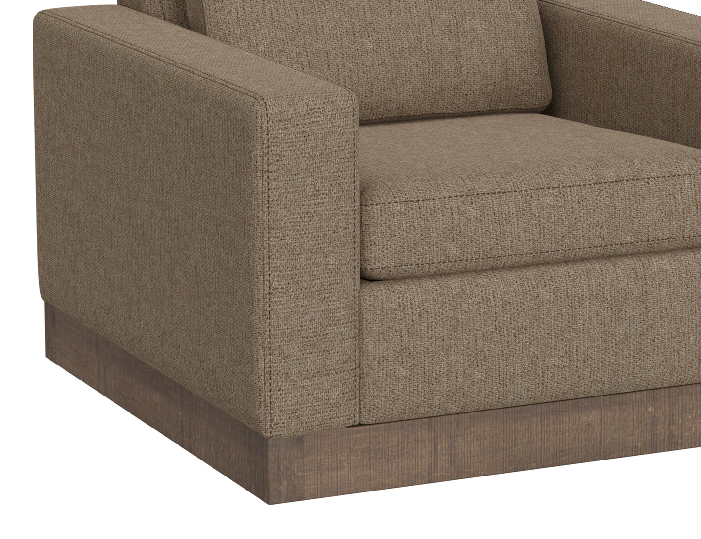 Wooden Frame & Base, Armchair - Camel Brown