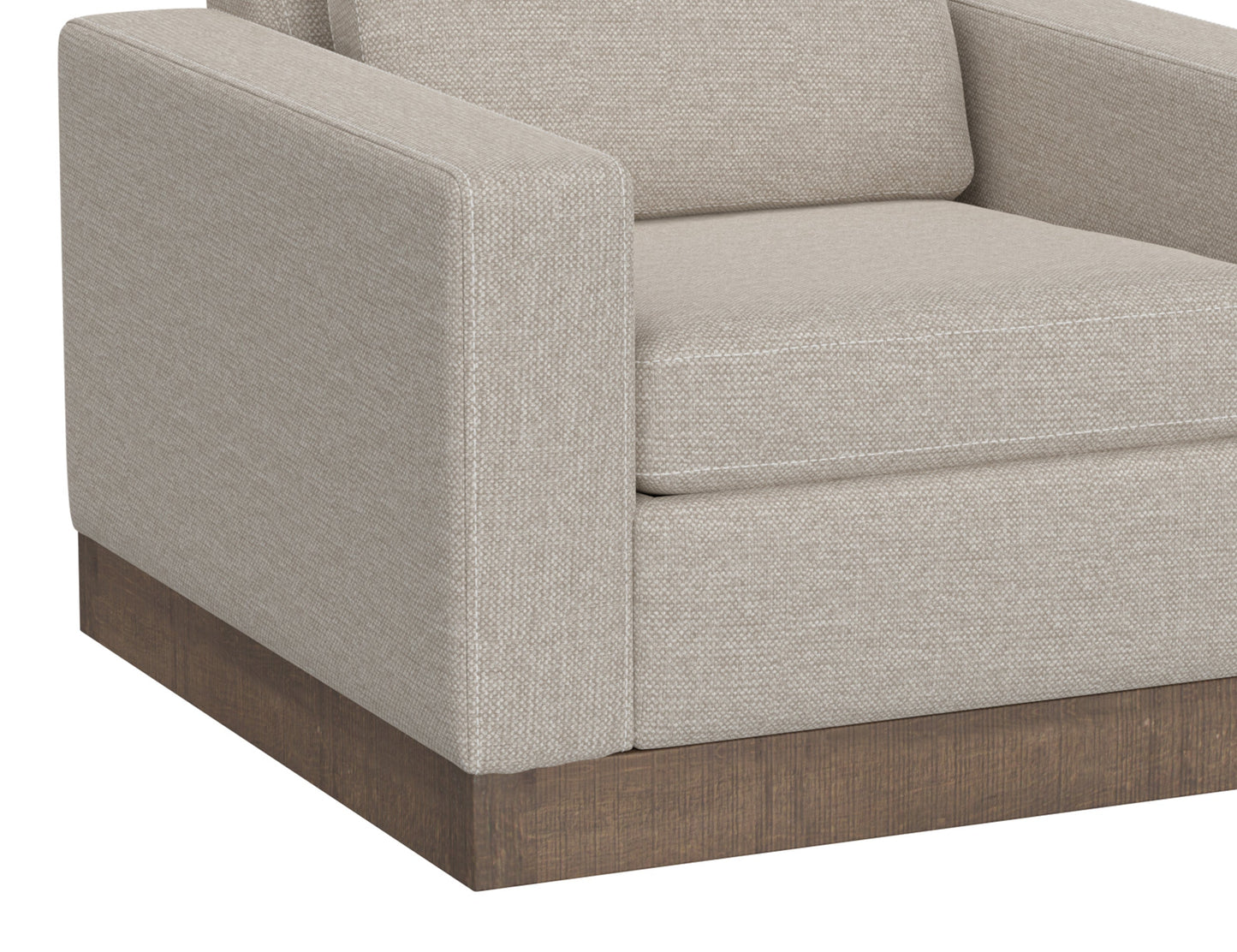 Wooden Frame & Base, Armchair - Agreeable Gray