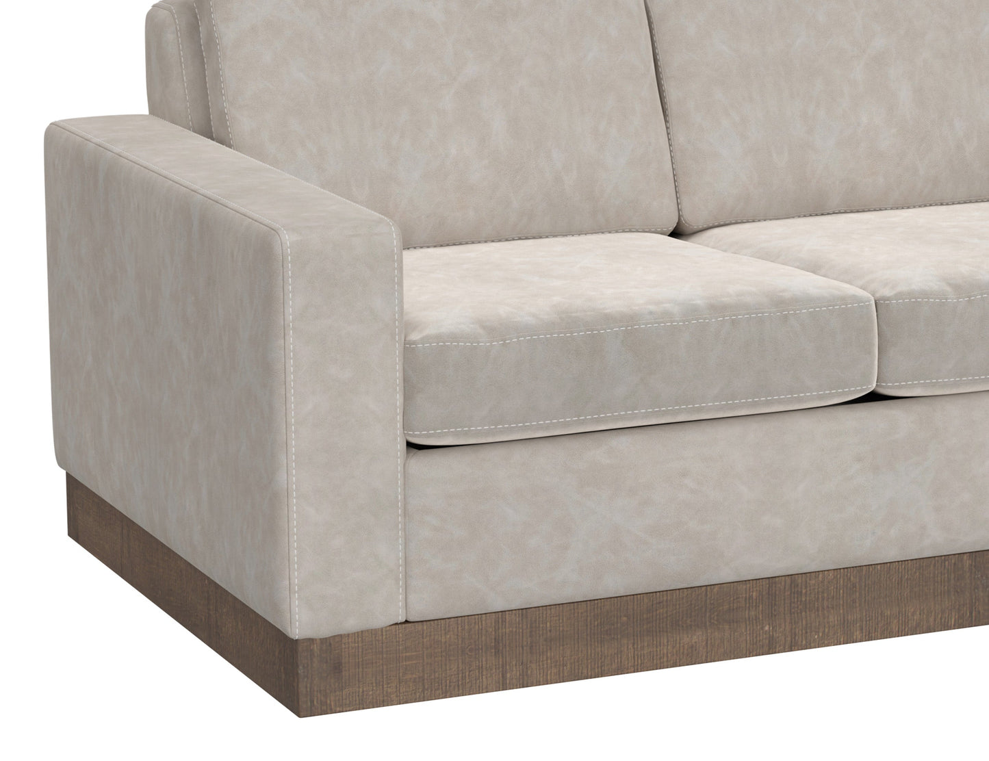Wooden Frame & Base, Sofa - Ivory