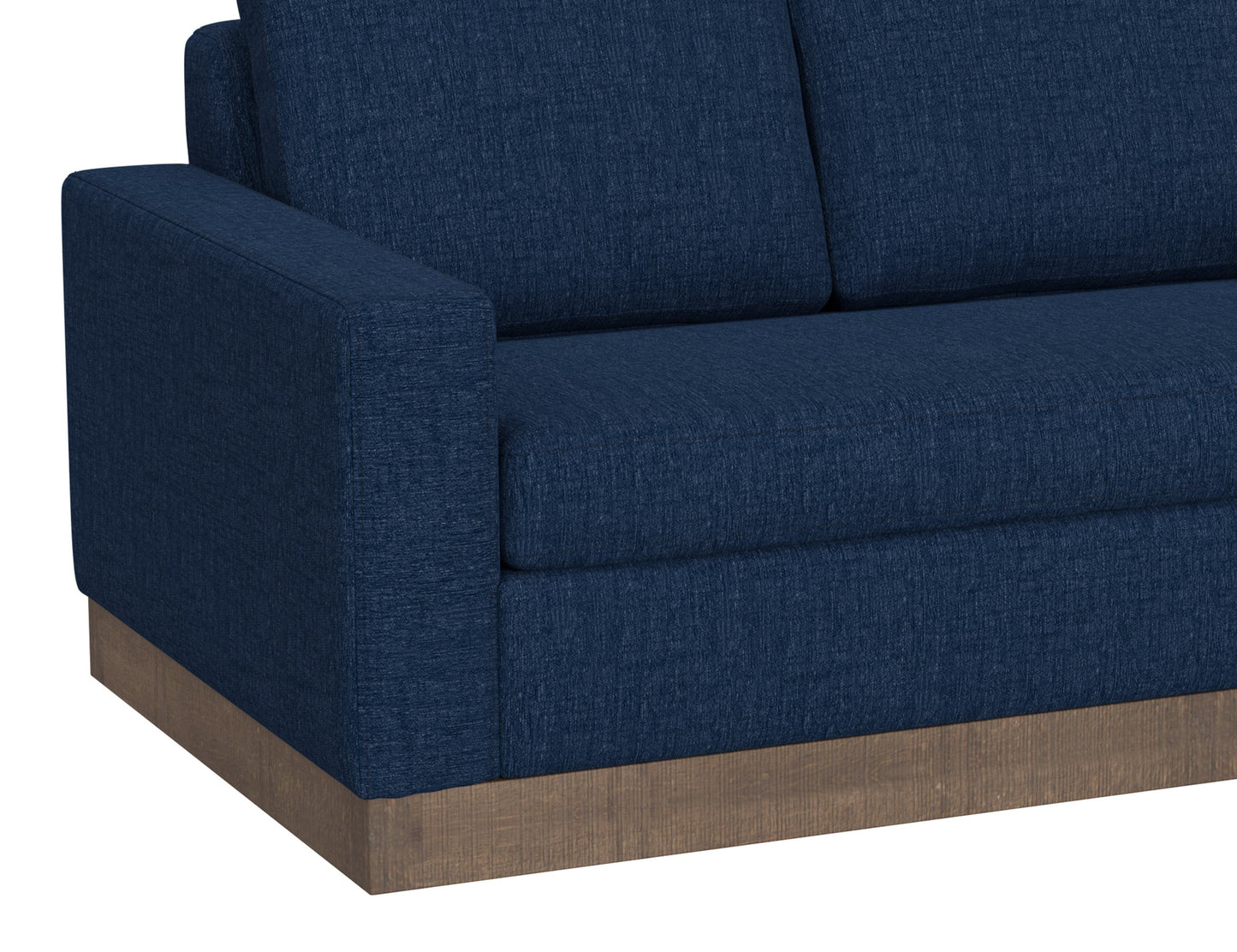 Wooden Frame & Base, Sofa - Midnight blue