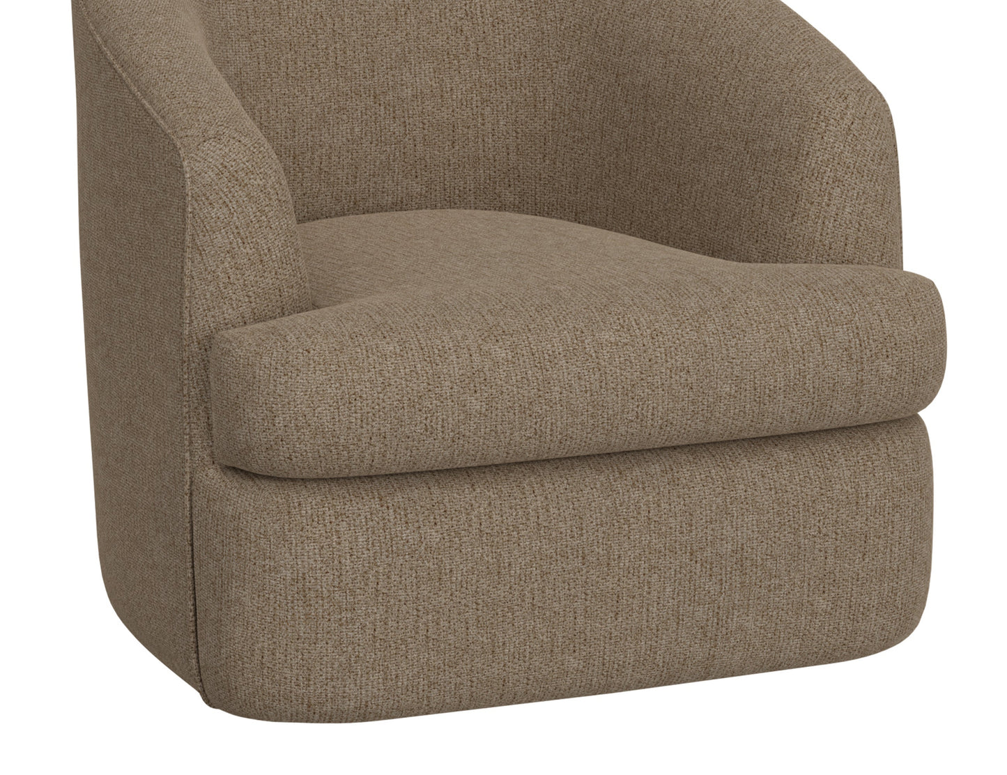 Wooden Frame & Metal Base, 360 Degree Swivel Accent Chair - Brown Camel