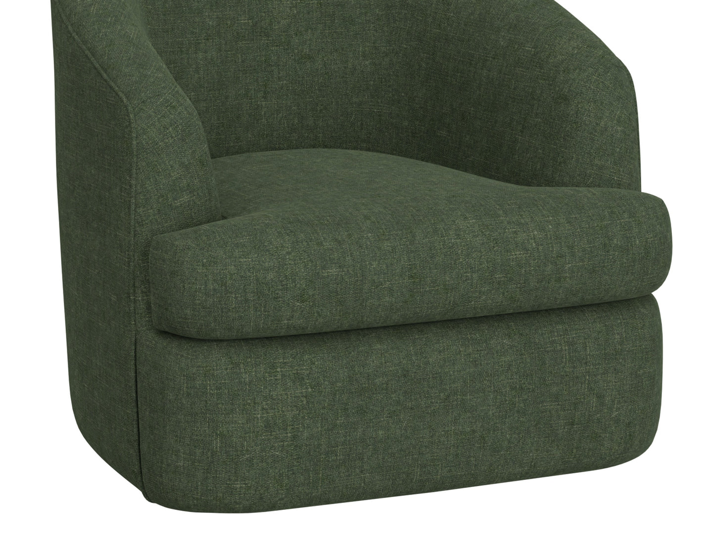 Wooden Frame & Metal Base, 360 Degree Swivel Accent Chair - Olive Green