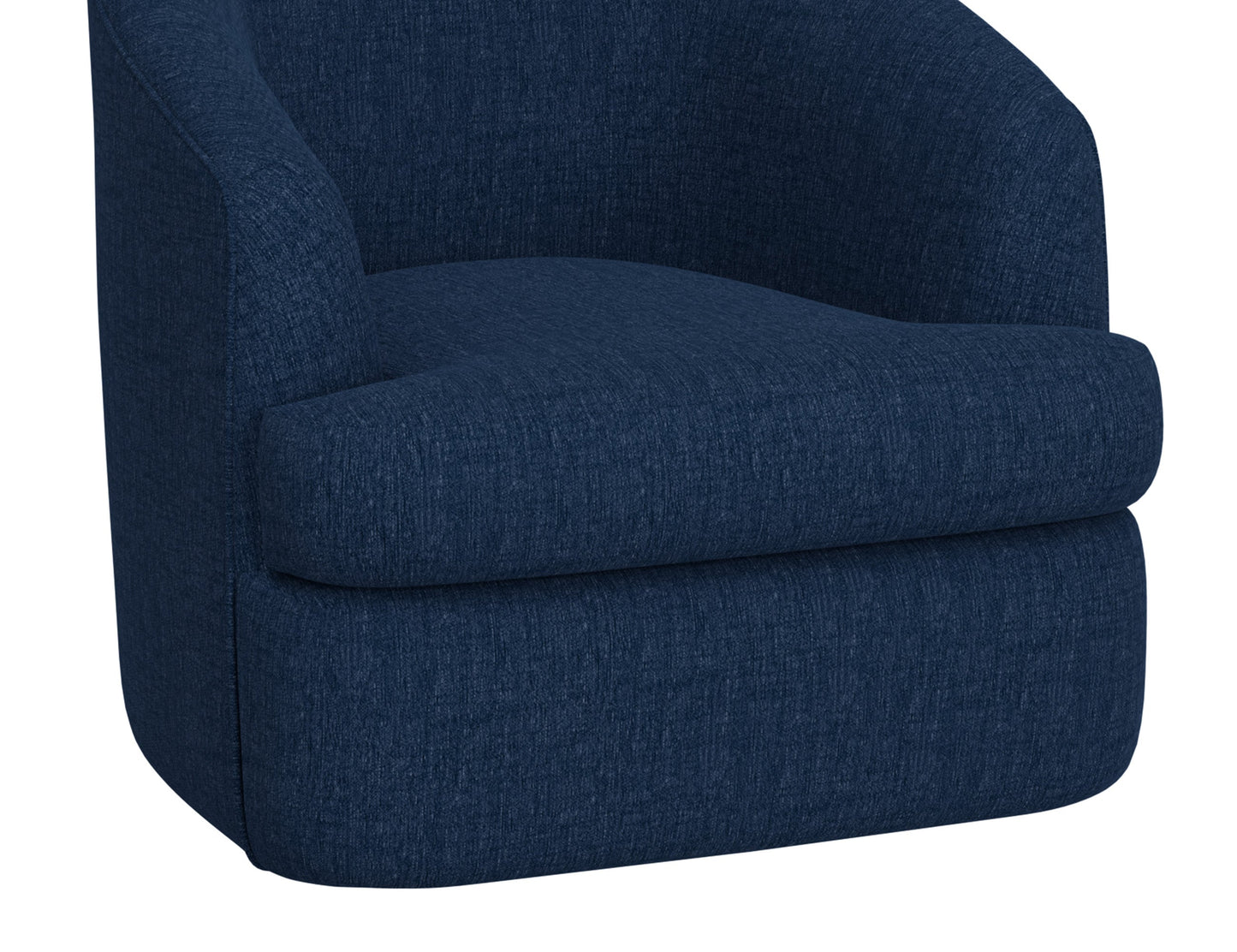 Wooden Frame & Metal Base, 360 Degree Swivel Accent Chair - Midnight Blue