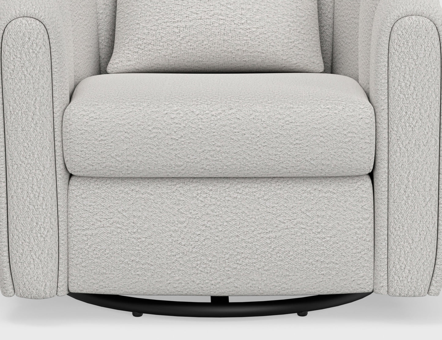 Wooden Frame & Metal Base, 360 Degree Swivel Glider Accent Chair - Light Cream