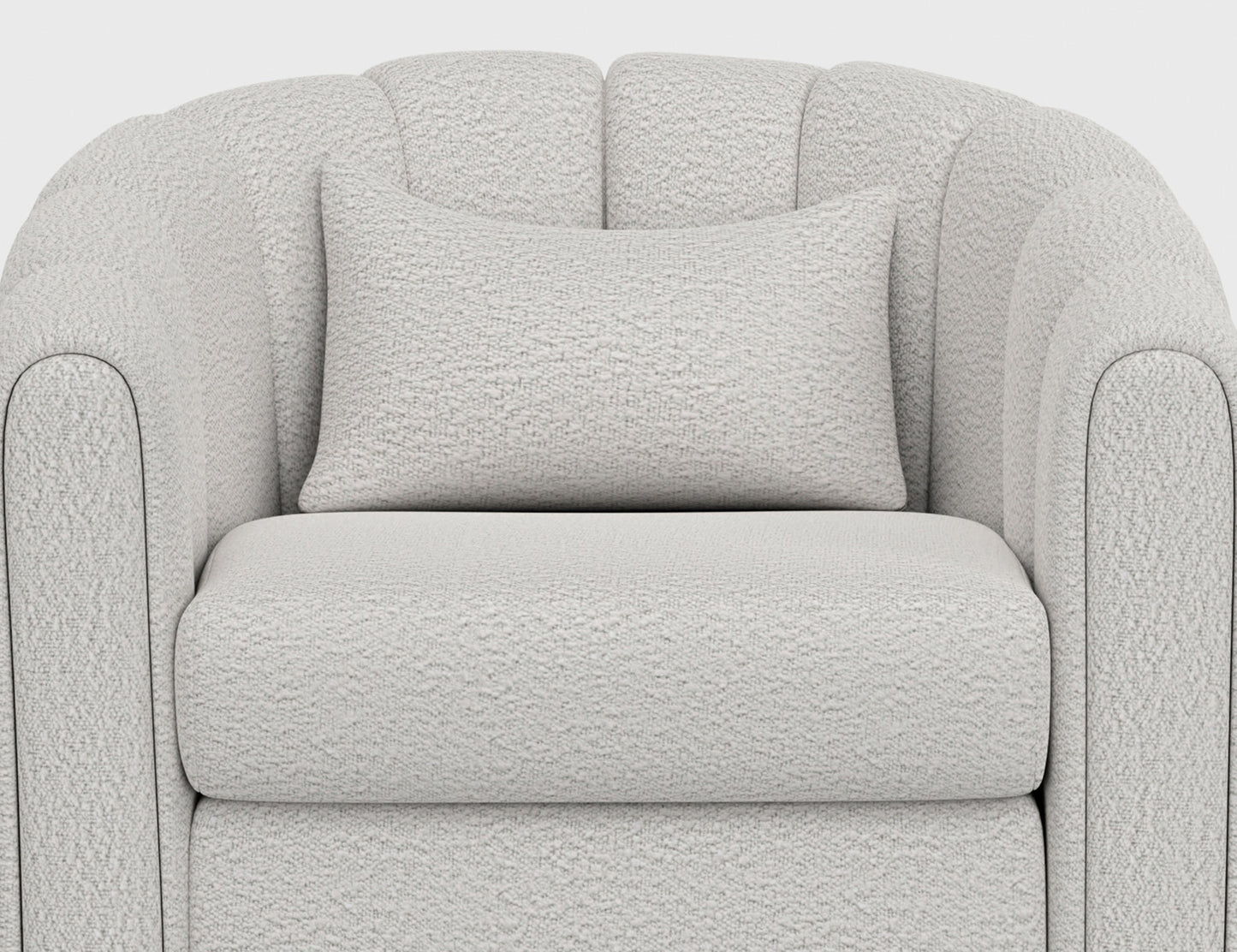 Wooden Frame & Metal Base, 360 Degree Swivel Glider Accent Chair - Light Cream