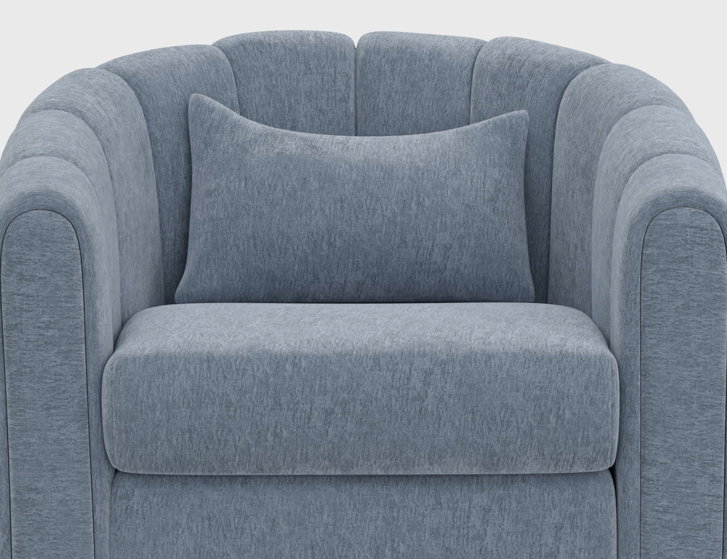 Wooden Frame & Metal Base, 360 Degree Swivel Glider Accent Chair - Light Blue