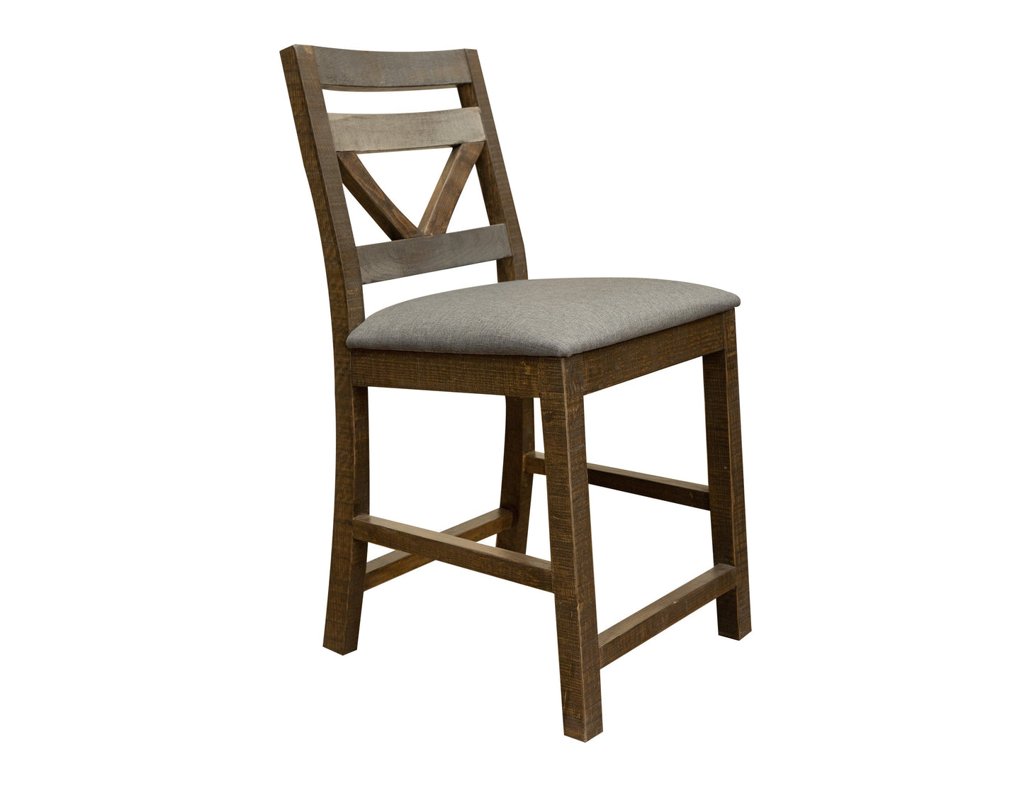Upholstered Seat 24" Barstool - Two Tone Gray & Brown