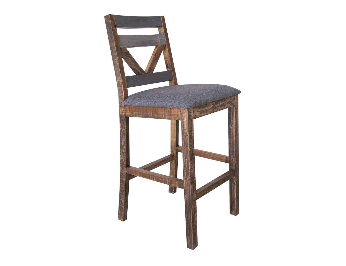 Upholstered Seat 30" Barstool - Two Tone Gray & Brown
