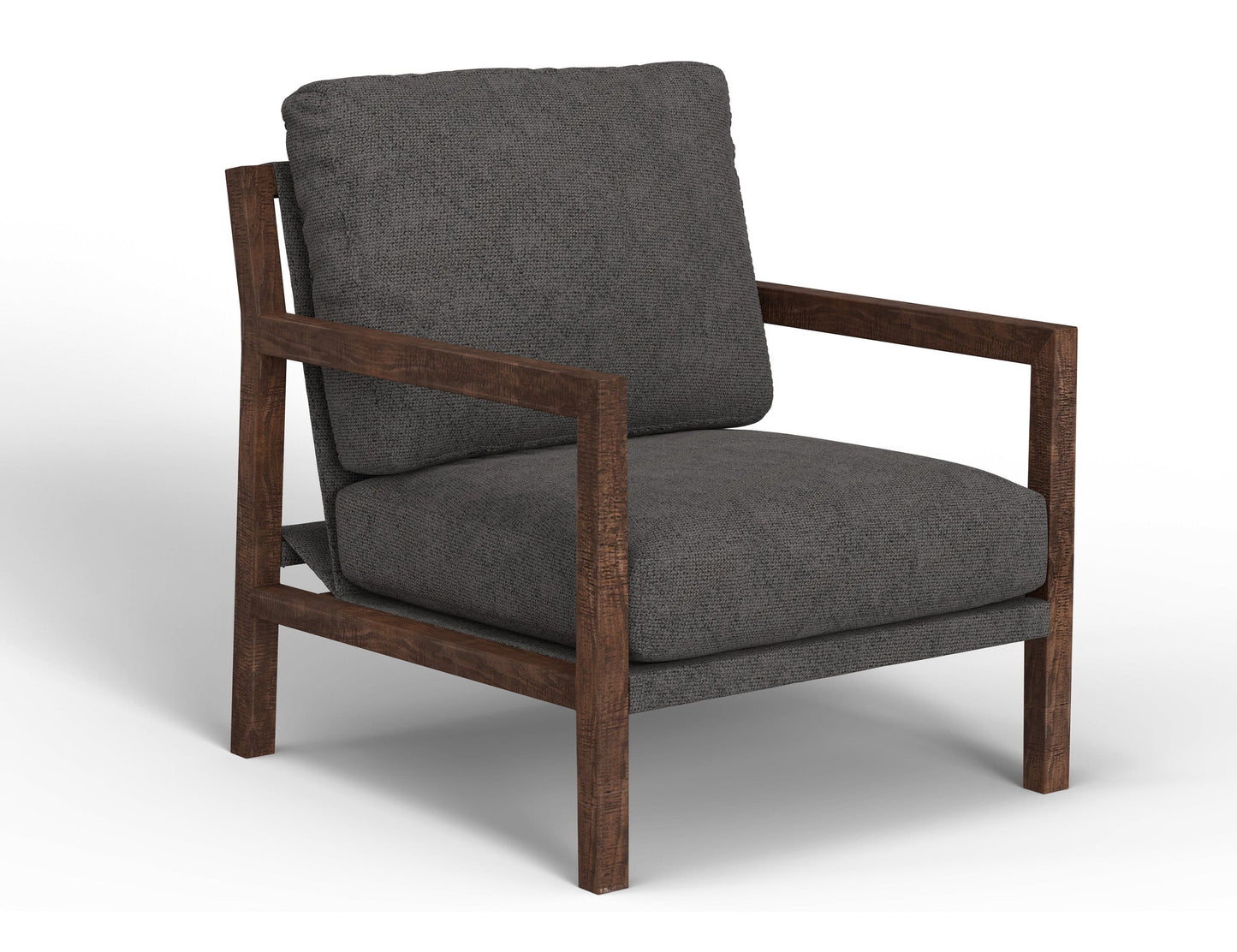 Wooden Frame, Armchair - Iron Gray