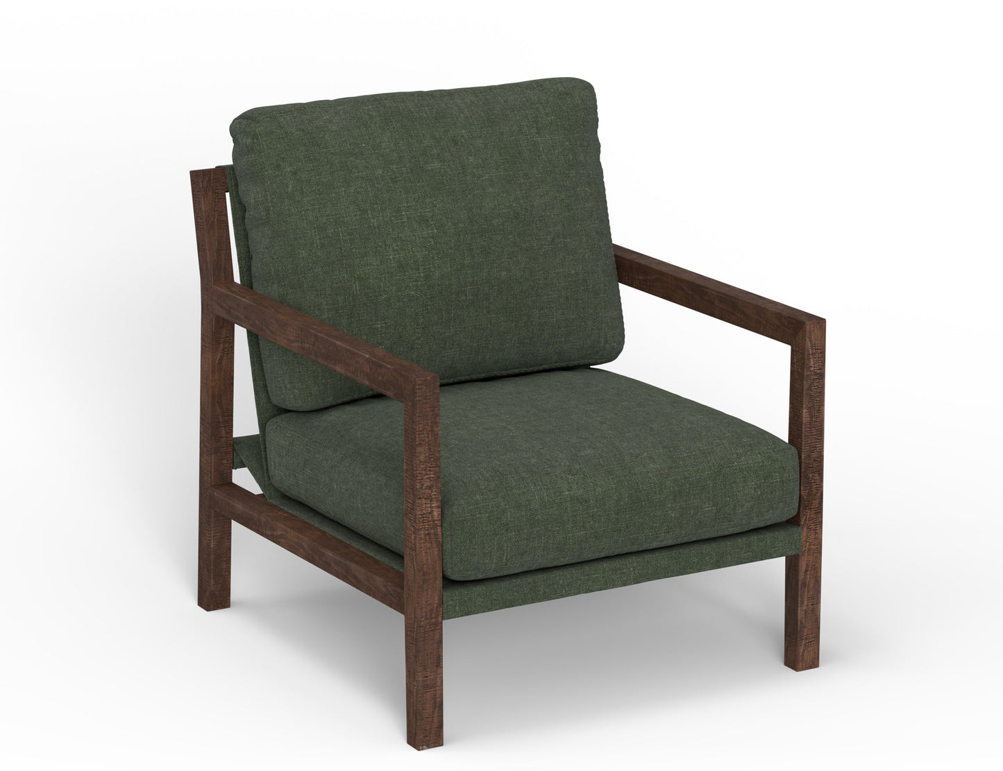 Wooden Frame, Armchair - Olive Green
