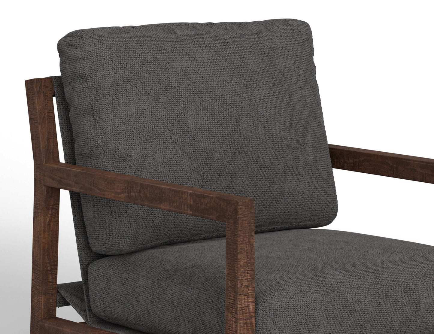Wooden Frame, Armchair - Iron Gray