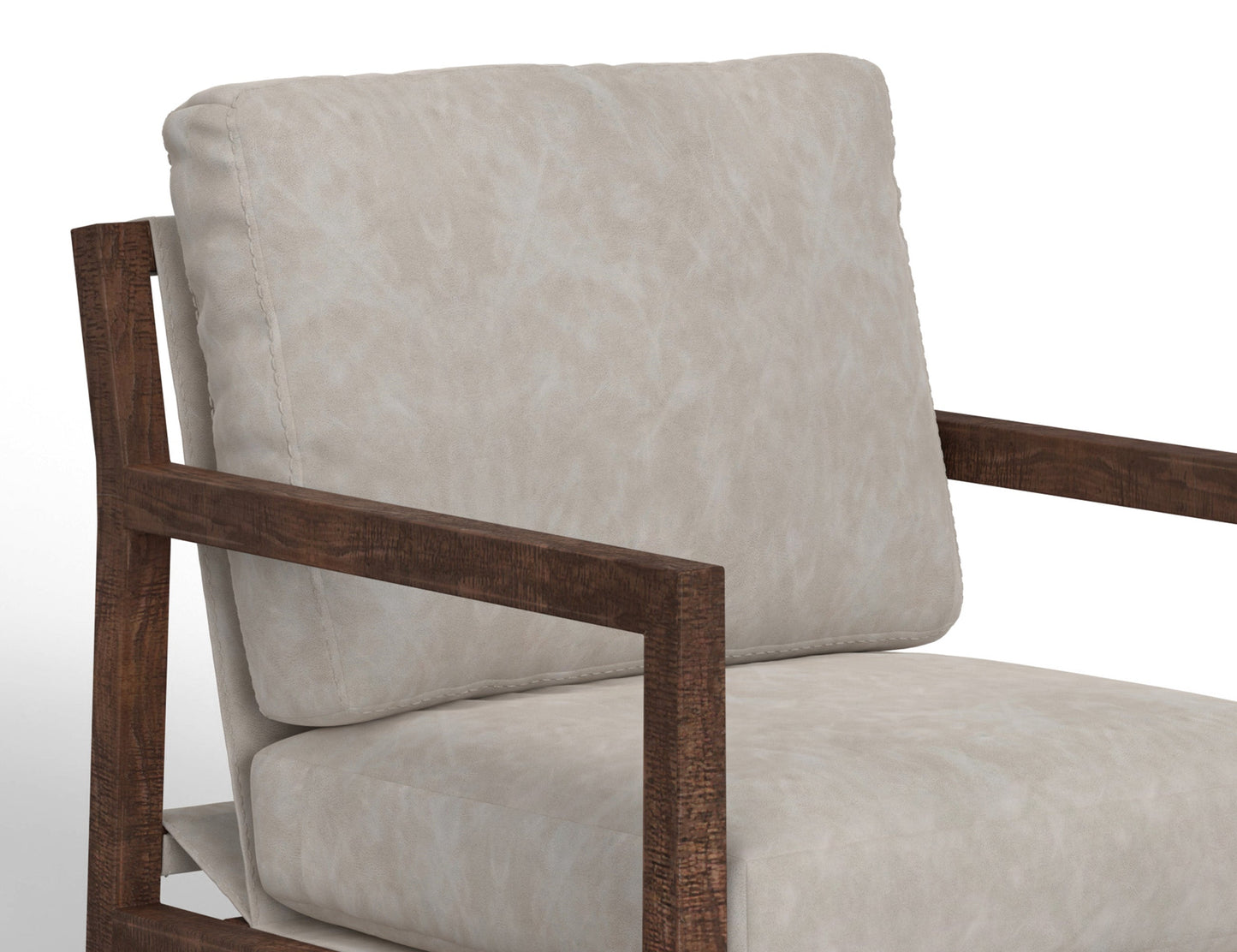 Wooden Frame, Armchair - Ivory